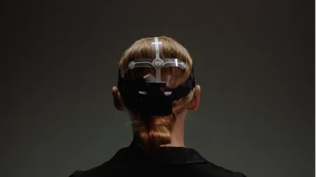 A participant in reMarkable's neuroscience study wearing specialized equipment to measure brain activity.